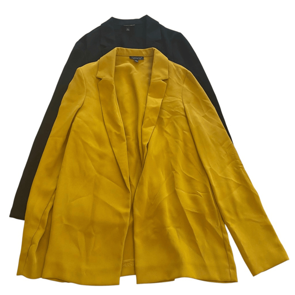 Lot of 2 TOPSHOP Boyfriend Blazer Size 4 Black and Mustard Office Career